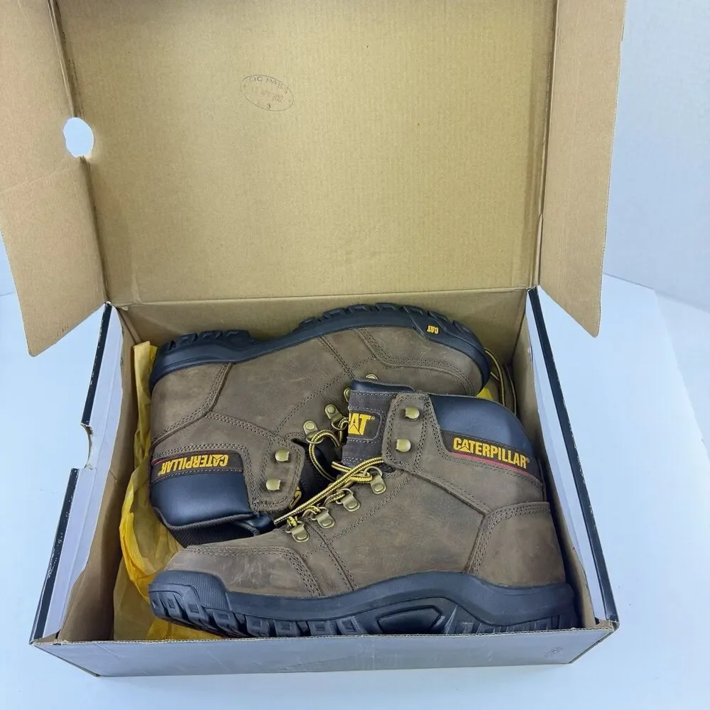 Cat Footwear Men's Outline Soft ToeWork Boot Size 11 Medium Seal Brown New